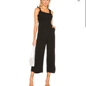 Superdown Victoria Ruffle Jumpsuit in Black NWT